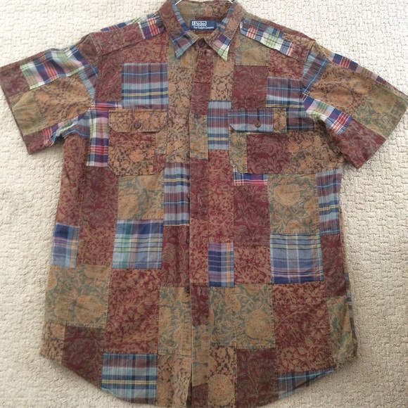 ralph lauren men's patchwork shirt